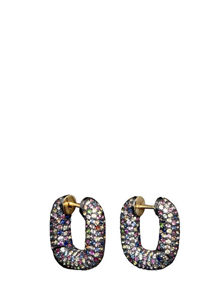Pave Diamonds Women's Gold Earrings